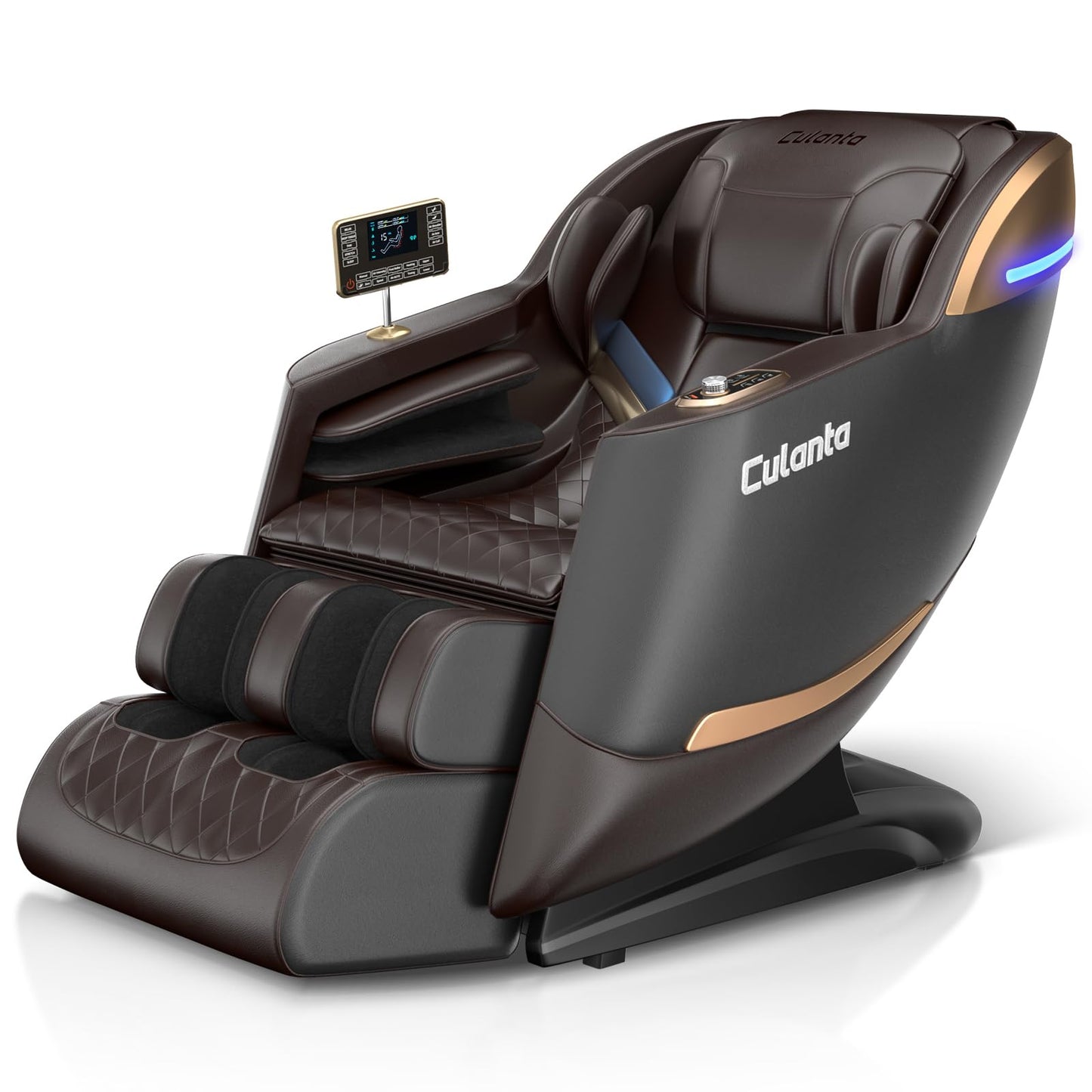 Culanta Massage Chair Full Body, Zero Gravity SL-Track Shiatsu Massage Recliner Chair with Body Scan, Airbags, Foot Rollers, Deep Yoga Stretch, Heating (U1-Brown)