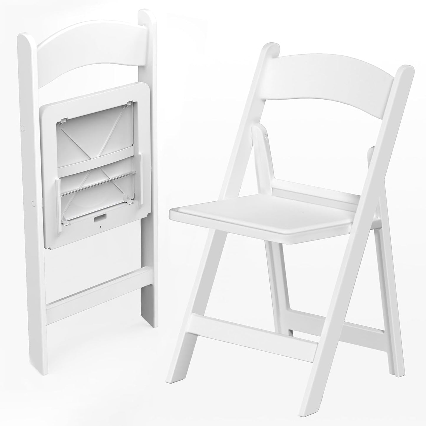 Allpop 2 Pack 550LB Commercial Set Resin Folding Chair with Vinyl Padded Seat, Capacity, Chair for Party Wedding Picnic
