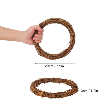 KUKLIPJIM 10 Pcs 8 inch Natural Grapevine Wreath Set, Hand-Woven Vine Branch Wreaths for DIY Crafts, Christmas Decorations, Home & Event Styling