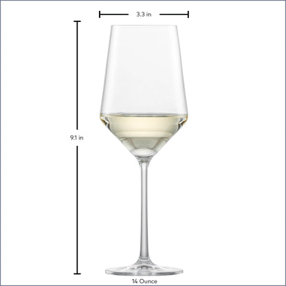 ZWIESEL GLAS Pure Saugivnon Blanc White Wine Glass (Set of 4), Graceful Wine Glasses for White Wine, Dishwasher-Safe Tritan Crystal Glasses, Made in Germany (14 Ounce)