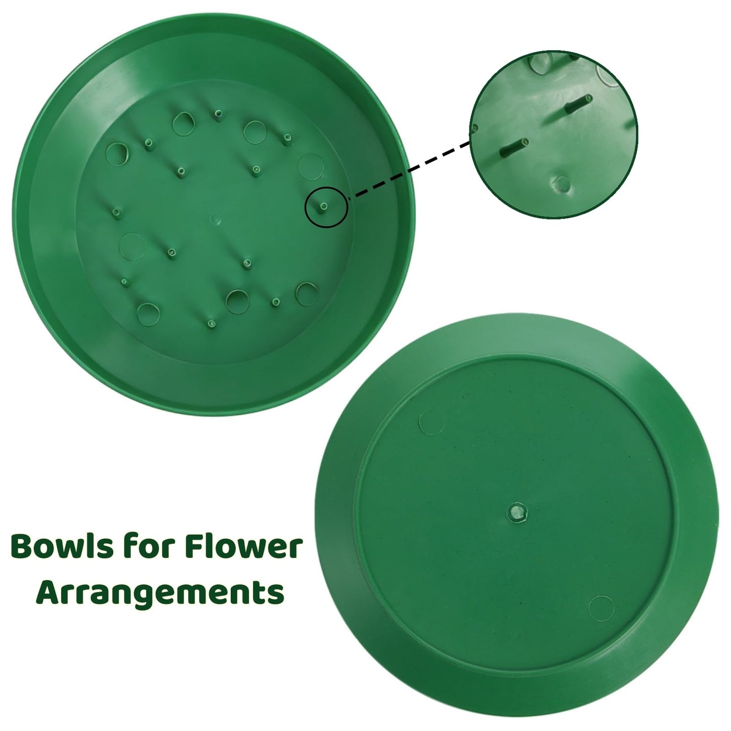 Dicunoy 12 Pack Flower Foam with Bowl, 6.5 Inch Round Wet Floral Blocks Bulk, DIY Arrangement Bowl Kit for Fresh Artificial Flower, Florist Plant Foam for Wedding Centerpiece Decor