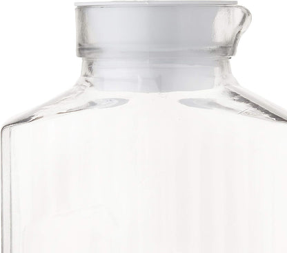 Anchor Hocking Glass Bistro Pitcher with White Stopper, Clear, 64-Ounce