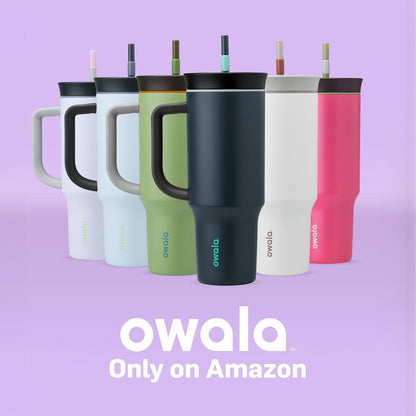 Owala Stainless Steel Triple Layer Insulated Travel Tumbler - 40 oz with Spill Resistant Lid, Straw & Carry Handle