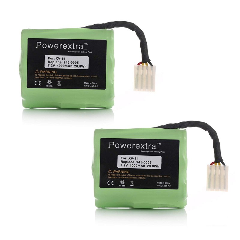 Powerextra 7.2V 4000mAh Battery Compatible with Neato XV-11 XV-12 XV-14 XV-15 XV-21 XV-25, XV Essential, XV Signature Pro Robotic Vacuum Cleaners Neato Replacement Battery 945-0005 205-0001 (2 Pack)