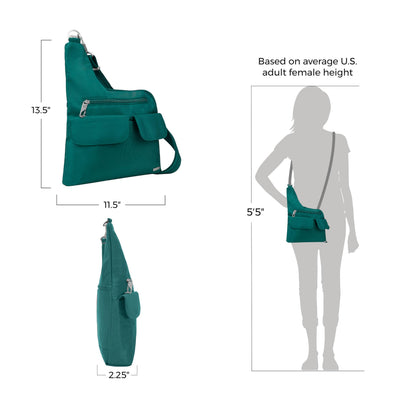 Travelon Anti-Theft Cross-Body Bag, Two Pocket