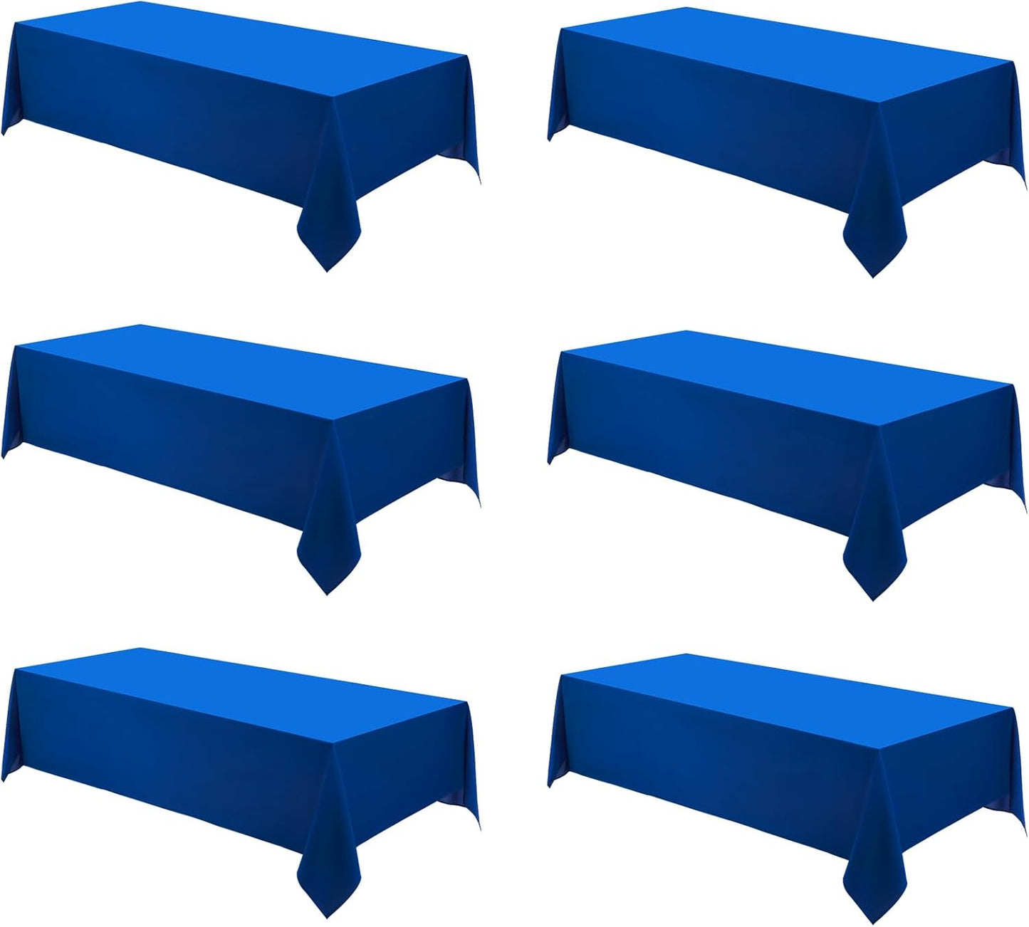 60x120 Inch 6 Pack 6ft 8ft Rectangle Tablecloths Royal Blue Tablecloth for Washable Decorative Linen Polyester Table