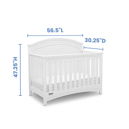 Simmons Kids SlumberTime Emma 4-in-1 Convertible Baby Crib N More - Greenguard Gold Certified, Bianca White