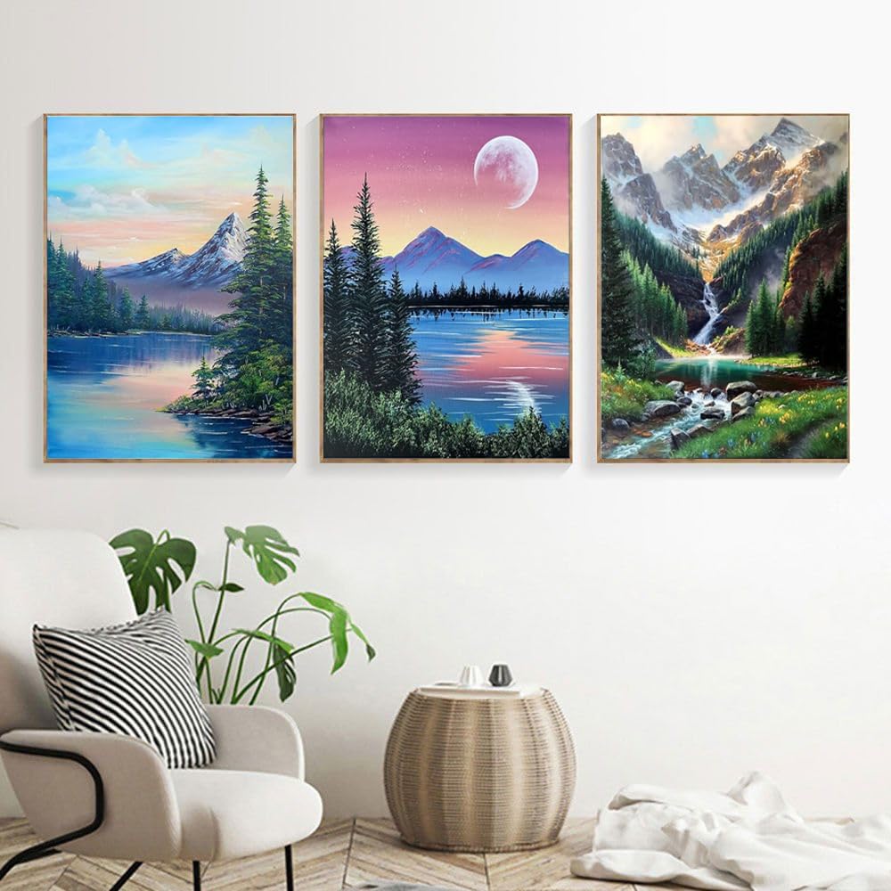 DOTZSO 6 Pack Diamond Painting for Adults 5D Diamond Painting Kit DIY Full Diamond Art kit with Diamond Painting Crystal Art and Craft for Beginners 12x16 inches (Landscape)