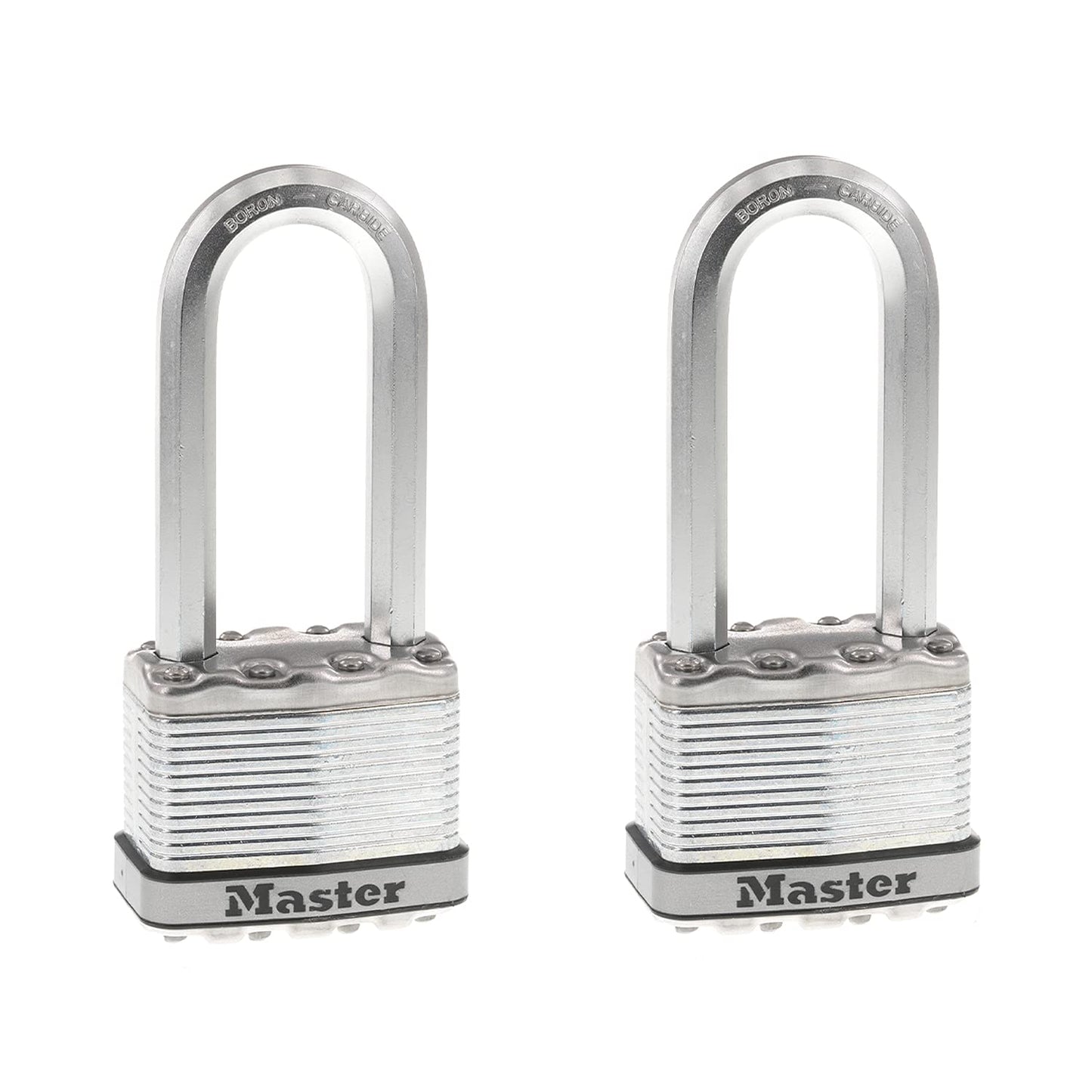 Master Lock M5XTLJ Magnum Heavy Duty Outdoor Padlock with Key, 2 Pack Keyed-Alike