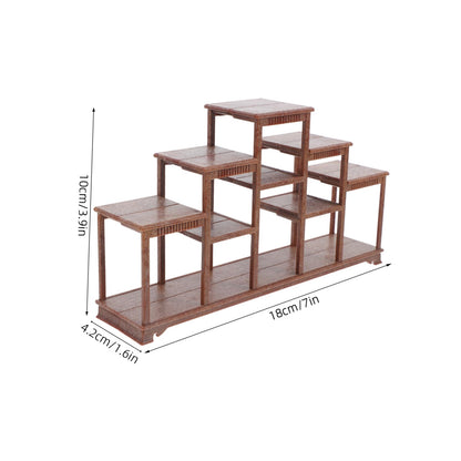 Yardwe Miniature Dollhouse Display Shelf 7.09X3.94X1.65 Inches Dollhouse Furniture for Mini Accessories and Creative Play