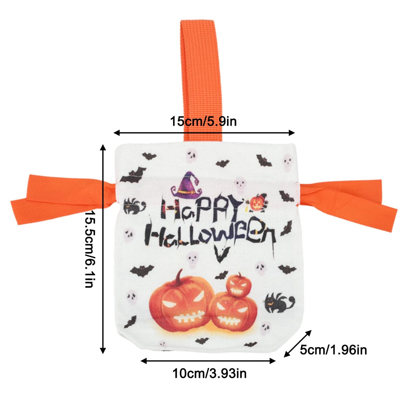 XHKDSYMC 20 Pack Halloween Treat Bags,Halloween Goodie Bag Candy Bagss for Halloween Party Decoration Supplies (Orange)