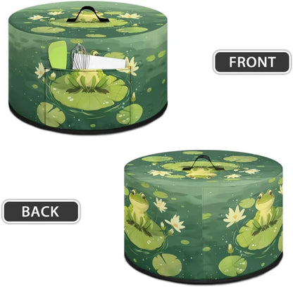Green Dust Covers for Kitchen Appliances, Frog Lotus Leaf Crock Pot Cover, Dustproof Kitchen Decor Accessories