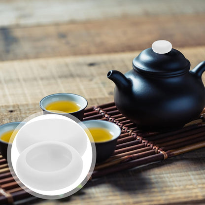 Kichvoe Teapot Lid Silicone Sleeve - 2pcs Replacement Knob Cover for Teapot Lid Protection, Anti-scald White Handle