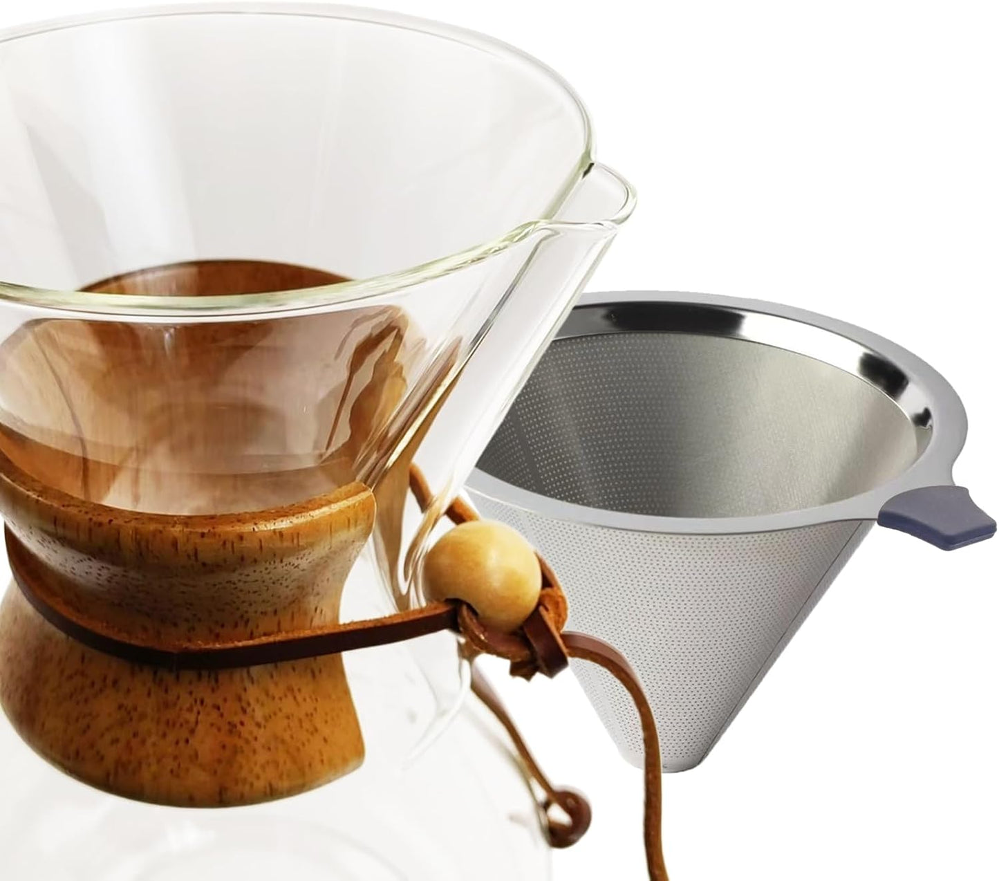 34oz Set (10 Cup/34 oz) Pour Over Coffee Maker with Filter Subjectthree Glass Coffee Carafe Dripper Pourover