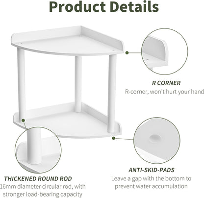 2 Countertop 7x7x8 Inch, Sezanrpt Tier Corner Organizer Shelf White Acrylic Bathroom Vanity Storage Organizer Corner