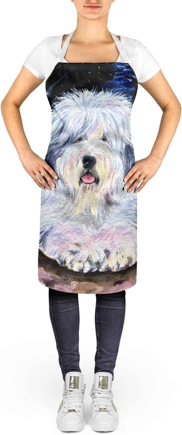 Caroline's Treasures SS8443APRON Starry Night Old English Sheepdog Apron, Large, Unisex, Multicolor, Cooking Kitchen