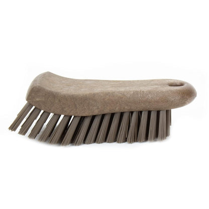 6 Inches, SPARTA Plastic Cutting Board Scrub Brush with Hanging Hole for Washing Cutting Boards, Brown