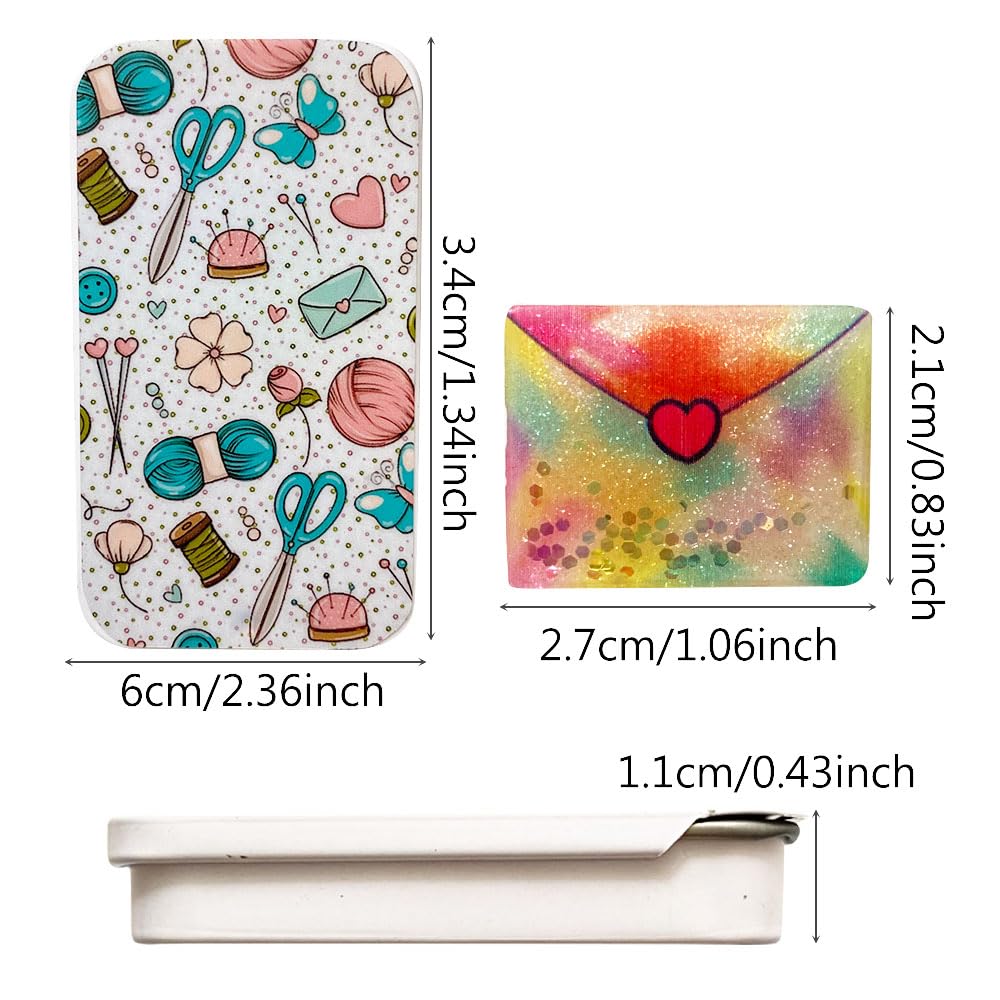 Magnetic Sewing Needle Box Flower Yarn Butterfly Pattern and Adorable Envelope Needle Minder for Cross Stitch Embroidery Needlecraft