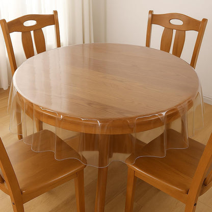 Dependable Industries Essentials Clear Vinyl Tablecloth Protector – 70" Round Waterproof Plastic Cover