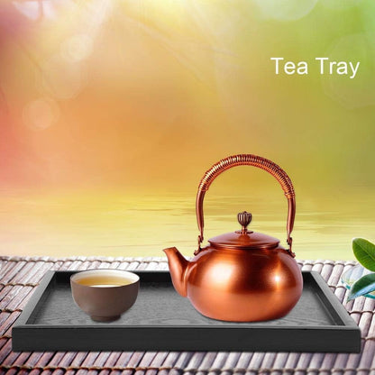 Solid Wood Serving Tray, Rectangle Shape, Tea Coffee Drinks Plate, 12.5 x 9.45 inch