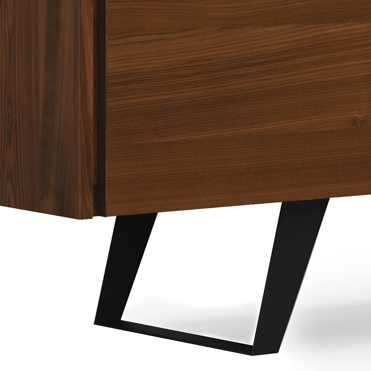 SIMPLIHOME Lowry TV Stand - 72 inch Wide Solid Mango Wood Media Console in Walnut, Modern Industrial Entertainment Center for Living Room for TVs up to 80 Inches with Open Shelf and Cable Management