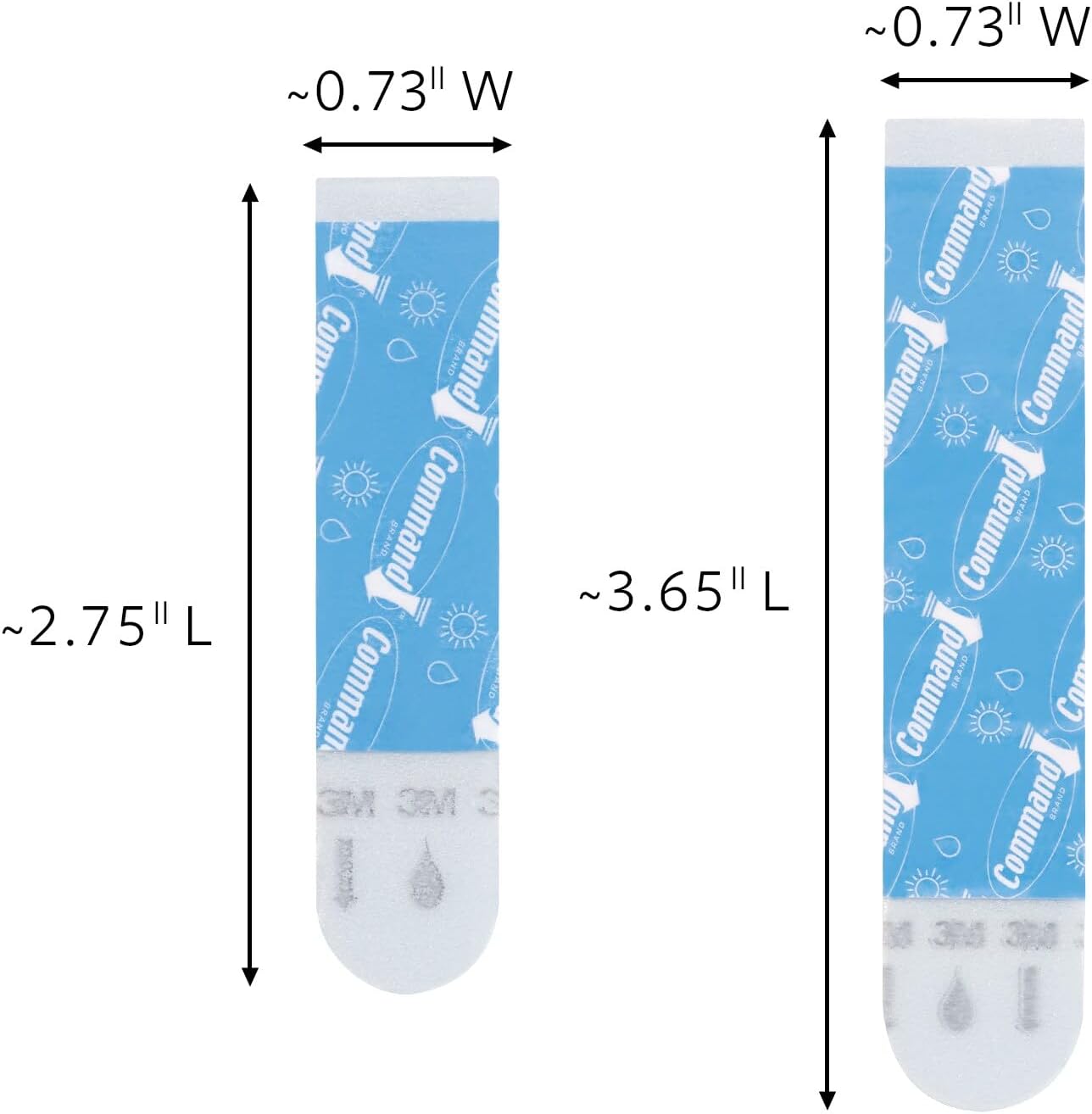 Command 821079049512 Bath Water Resistant Refill, 2-Medium and 4-Large Strips, 1 Pack, Blue