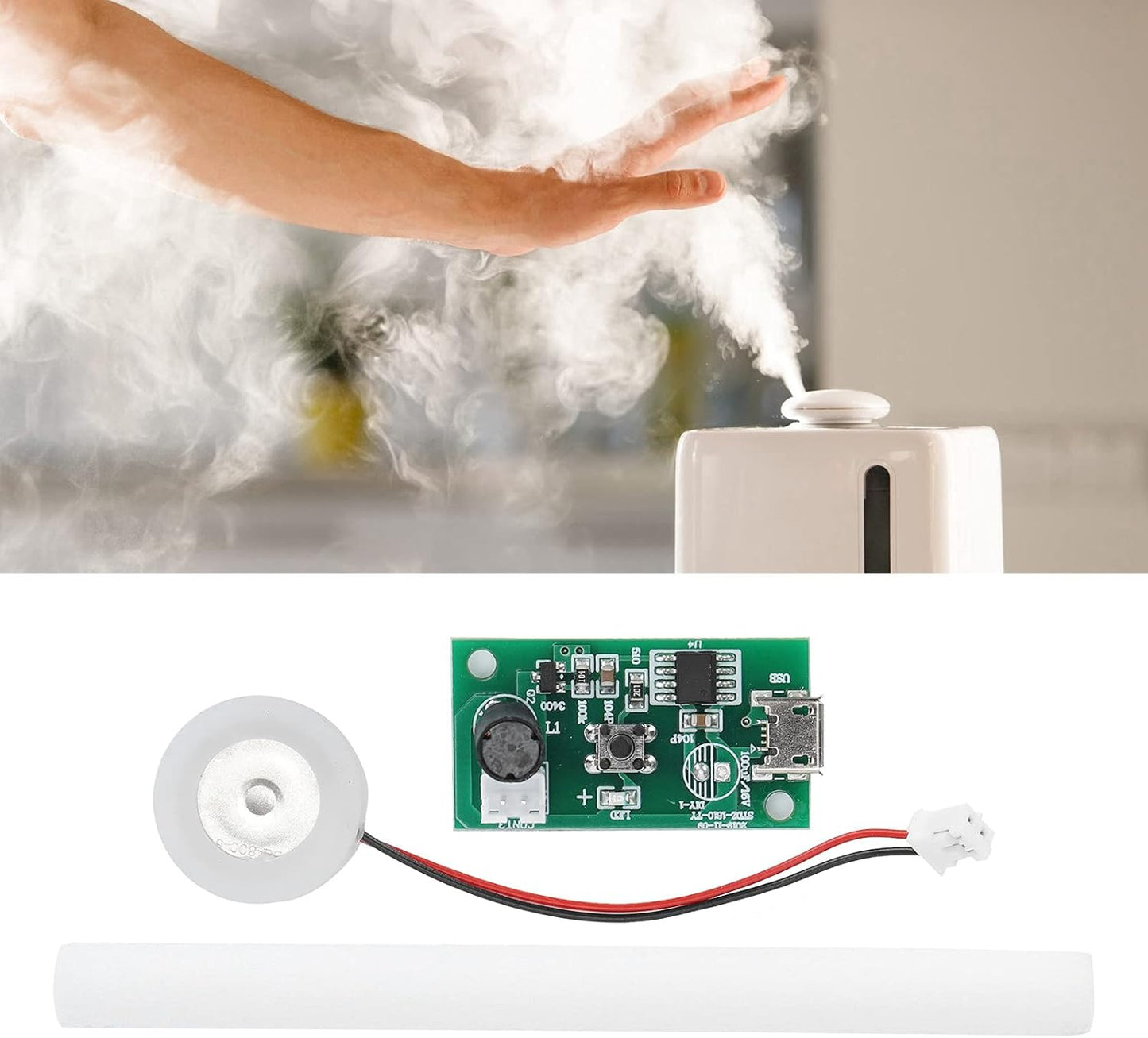 5V Mini USB Humidifier, DIY Kit Atomization Disc, USB Mist Maker with Timing Switch Control for Home Office