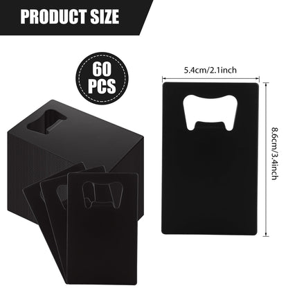 ABuff 60PCS Credit Card Bottle Opener Stainless Steel Beer Bottle Opener for Wallet Pocket, Pocker Cap Opener for Wedding Party Groomsmen Bridesmaid Gifts