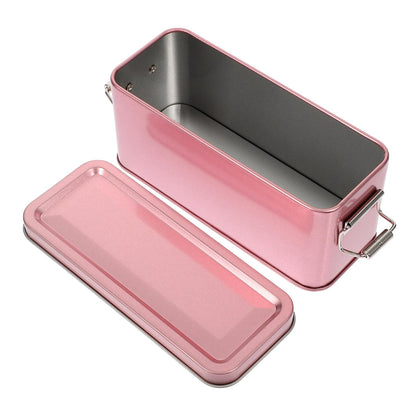 Beaupretty Tinplate Case with Lid 5.90X2.55X2.36In Airtight Cookie Storage Box Multi-Use Biscuit Container Metal Candy Case for Home Kitchen Organization