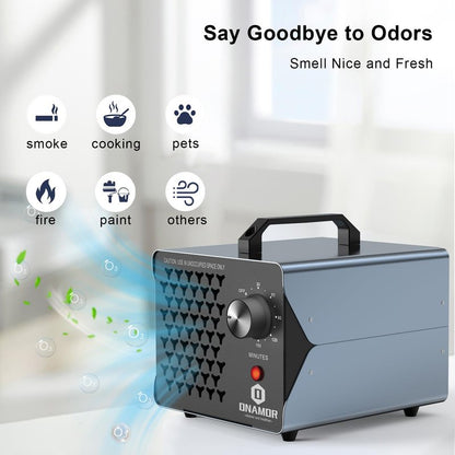 ONAMOR Ozone Generator 88,000mg - Ozone Machine for Home, Smoke, Car, and Pet Room. (Suitable for Area of 7,000 Square Feet) - Blue