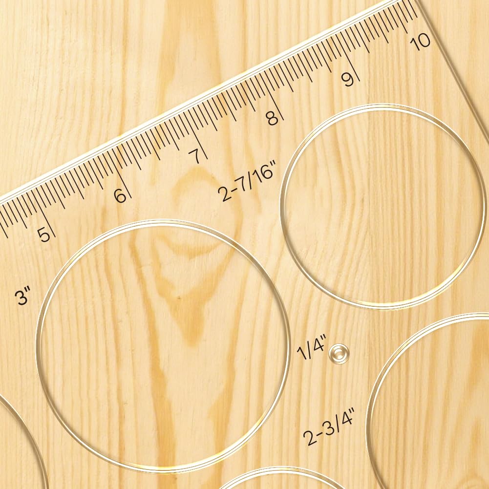 GLASSWINDS 2 Pcs 15 in 1 Acrylic Router Templates for Woodworking Heart Inlay Template Decorative Router Jig Circle Template for Drawing Cut Guide Inlay Tools Accessories