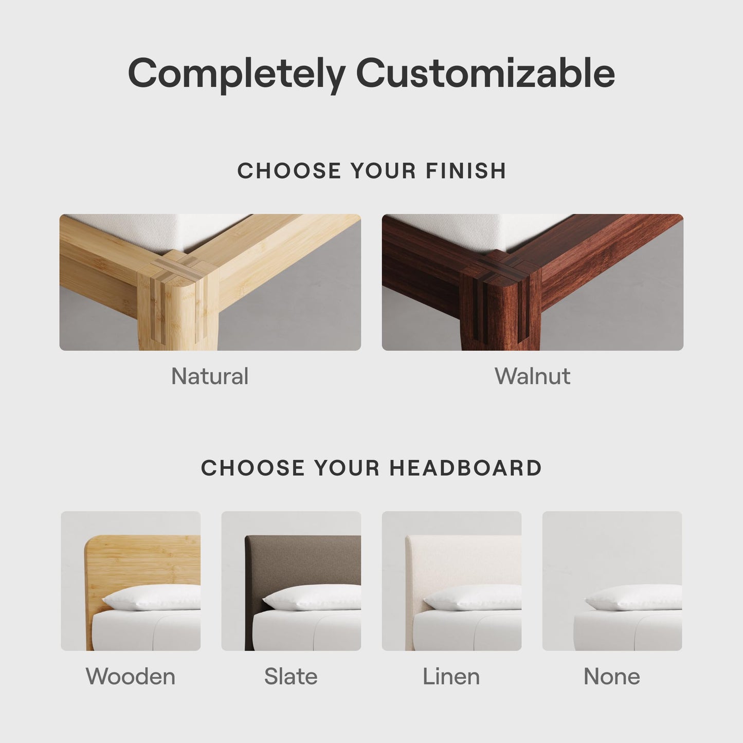 Nectar Bamboo Platform Bed Frame - King - Natural - Floating Center Support Legs - 12” Height - Easy Tool Free Set Up - Contemporary and Durable - Sturdy Wooden Support Slats - Holds Up to 800 Pounds