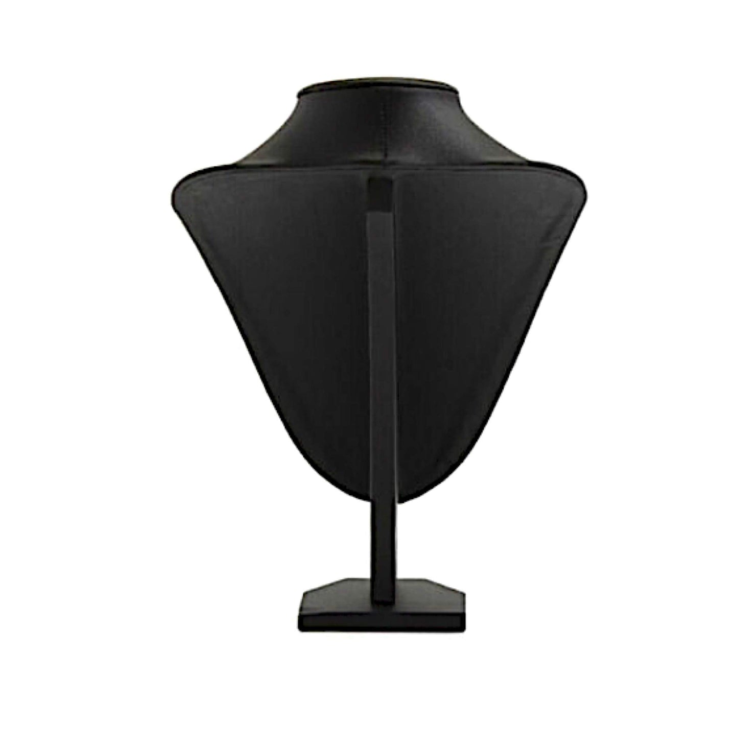 Comelyjewel Necklace Holder Stand Set of 2, Jewelry Bust Display Stand for Necklaces, Velvet Mannequin Jewelry Organizer for Women, Jewelry Display for Vendors, Vanity & Retail (Black Faux Leather)