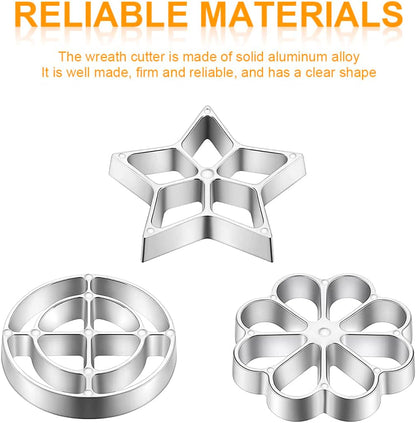 Bunuelos Mold with Handle, Aluminium Cast Waffle Molds Set for Rosette Cookies with 3 Interchangeable Heads