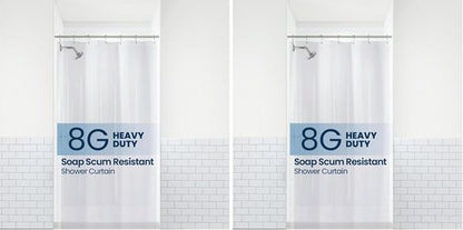 LiBa Waterproof Shower Curtain - Premium Non-Toxic PEVA with Rust-Proof Grommets | Clear 36x72 (Pack of 2)