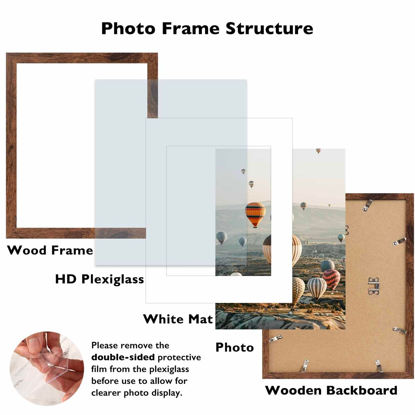 10x14 Picture Frame Set of 9 for 30 x 40 cm Diamond Art Painting, Display 8.5x11 with Mat or 10x14 without Mat, Wood 10 by 14 Wall Gallery Poster Photo Frames Bulk with 8.5x11 Mat,9 Pack, Deep Brown