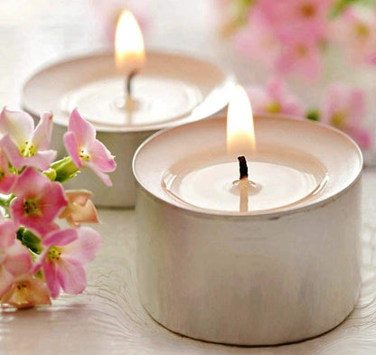 Tealight Candles 100% Pure Wax, Unscented, Long Burning Tealight, 9 Hours Burn time, White Unscented Tea Light Candles (Pack of 100)