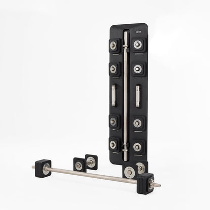 DHT Adjustable Dumbbells, Wall-Mounted Dumbbell Barbell Set with Rack, Free Weights Dumbbells, All-Purpose Fitness, Anti-Rolling, Weights Set for Home, Gym, Office, 2.2-50 lbs, 2 in 1 Black