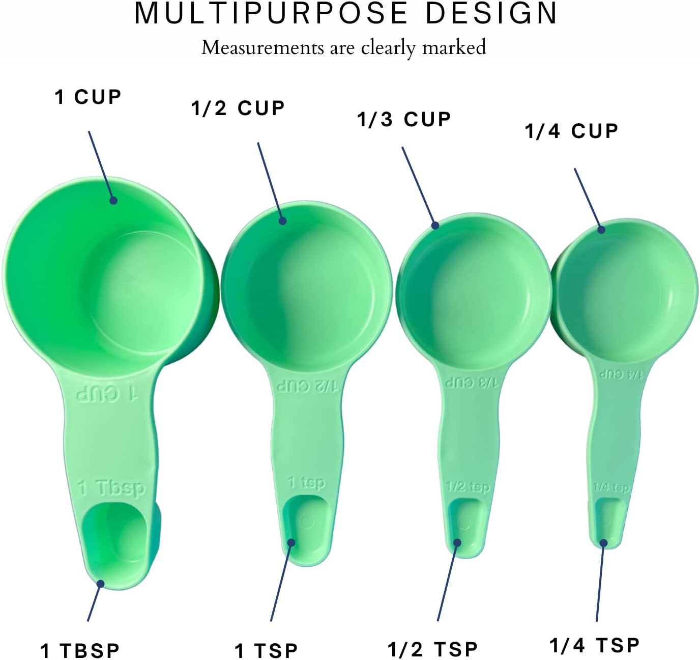 Storage Theory 2-in-1 Measuring Cups & Spoons Set - Space-Saving Kitchen Gadget for Baking, Cooking, Coffee