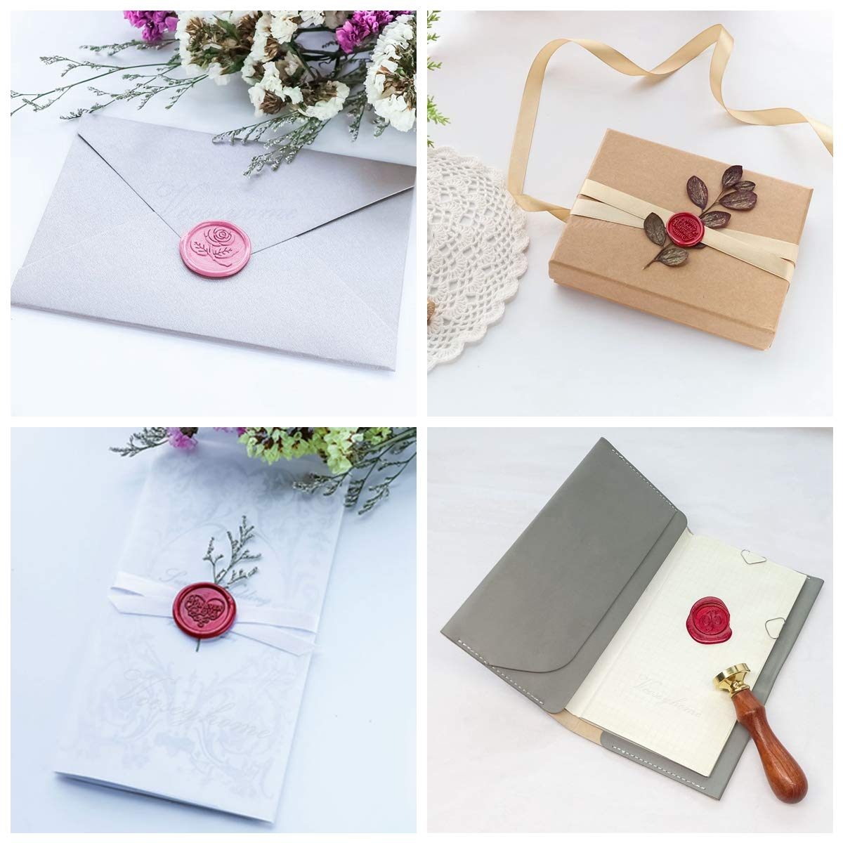 Wax Seal Stamper, VOOSEYHOME Initial Handwritten Letter Alphabet B Stamp with Rosewood Handle, Decorating on Invitations Mail Envelopes Cards Books for Birthday Themed Party Wedding Signature