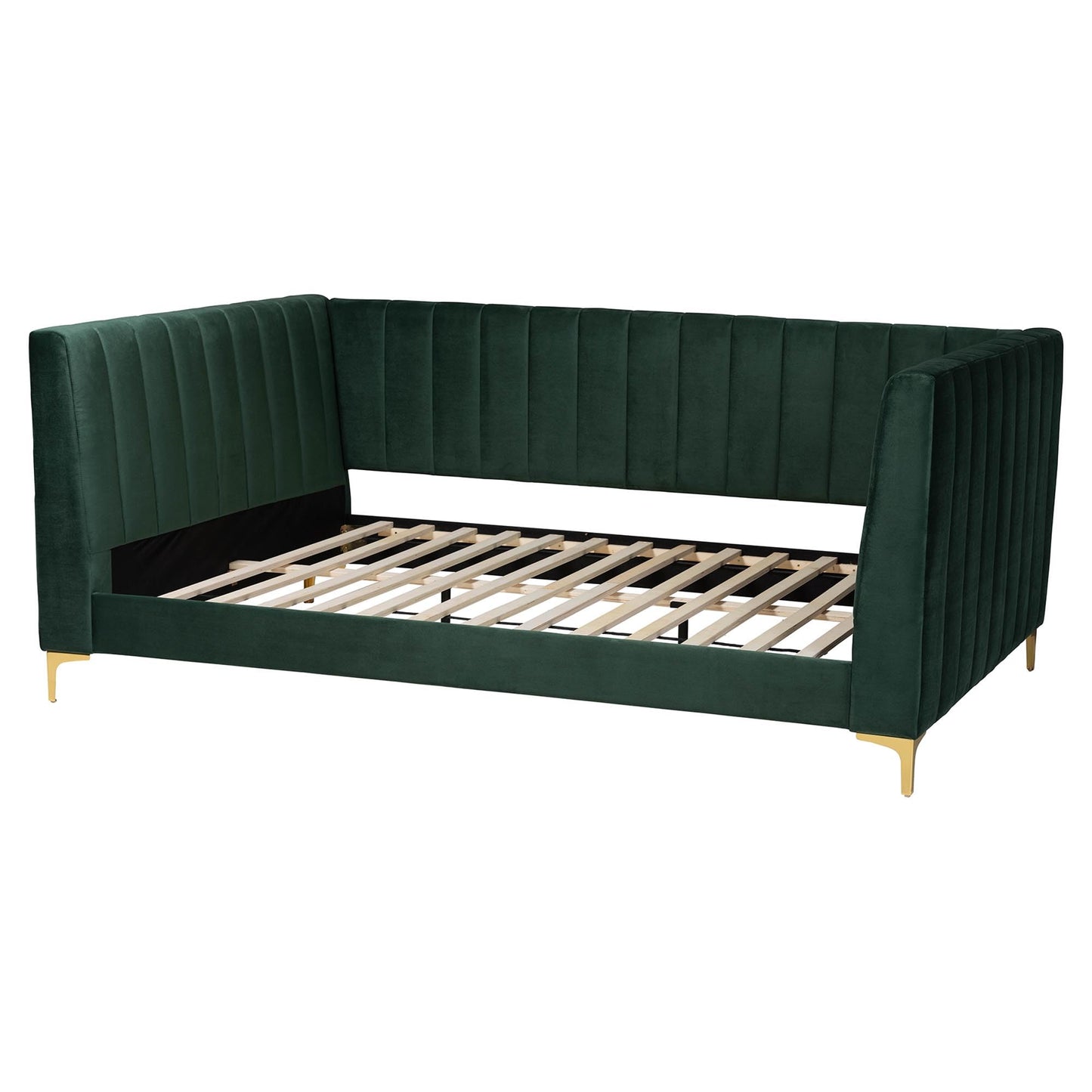 Baxton Studio Oksana Velvet Fabric Daybed, Full, Emerald Green