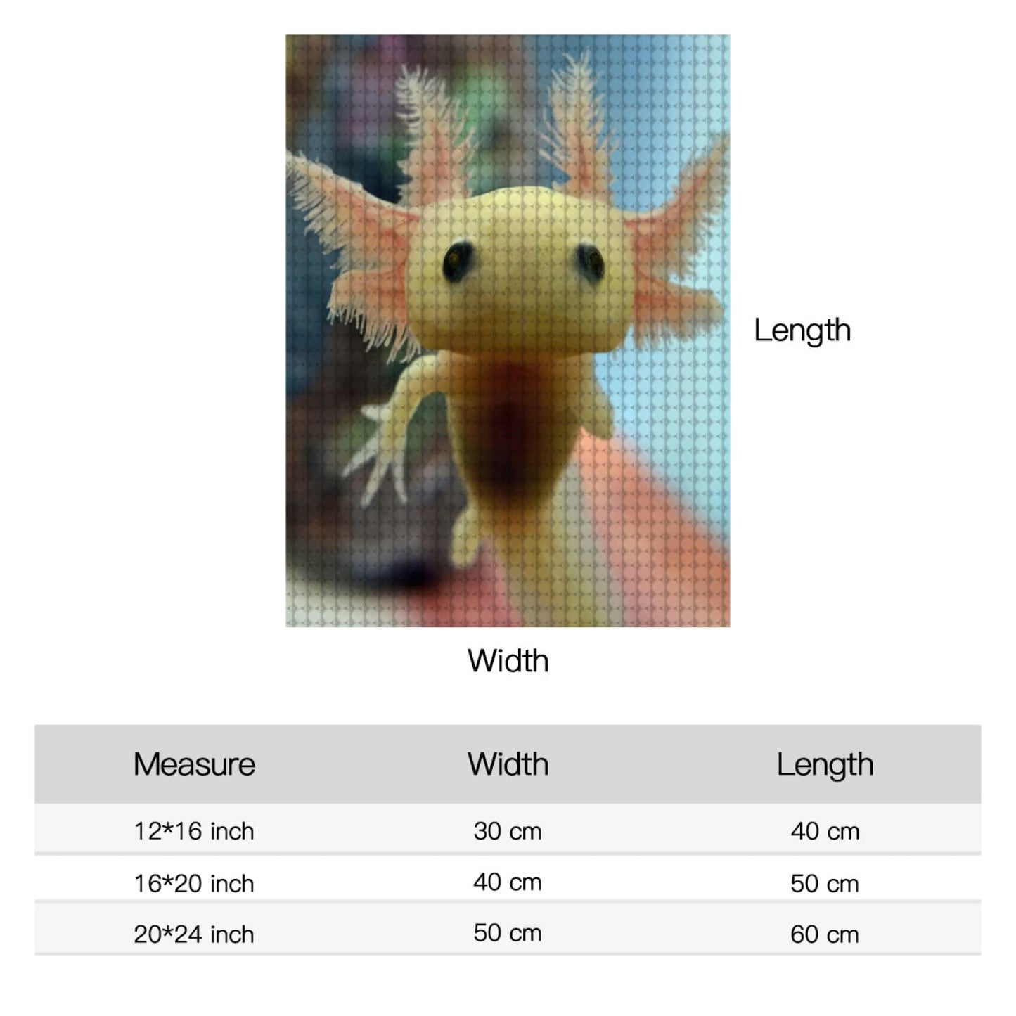 LIANPO Diamond Painting Cute Axolotl DIY 5D Full Drill Kits for Kids Mexican Salamander Paint by Diamonds Adults Round Rhinestone Art Craft Home Decoration 12x16inch White 0 VGT
