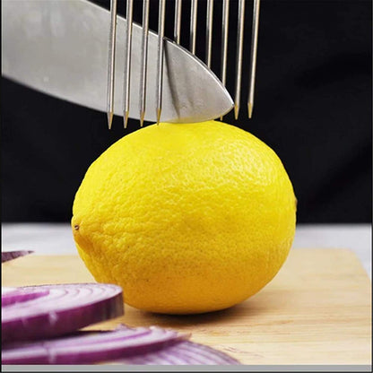 Assistant Slicers Stainless Steel Vegetable Rack Slicers Meat Slicers Onion Peeler, Potato Cutter Slicer, Vegetable Helper, Stainless Steel Fork Slicing, Kitchen Tool Cutting Chopper