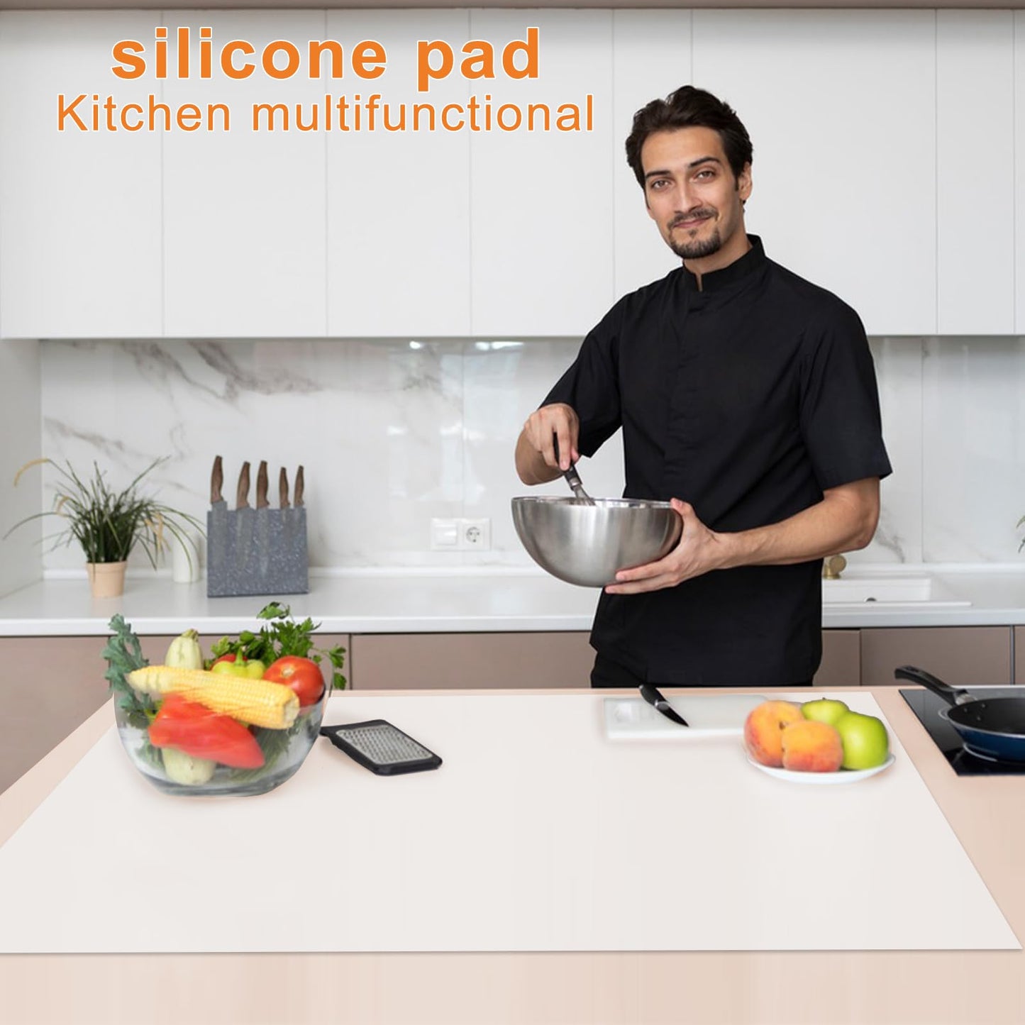 2 Pack Extra Large Silicone Mat 36" x 24" Translucent Table Protector Craft Mat Heat Resistant Mat for Painting, Clay, Arts, Resin, Kitchen Baking