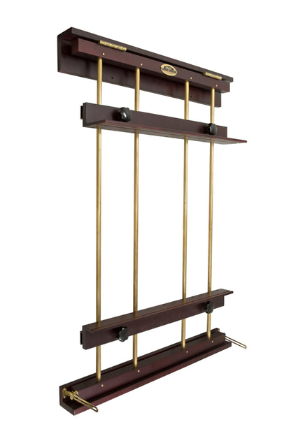 Rue Wall Easel Medium - Mahogany Finish & Brass Hardware - 32" Wide Hanging Wall Mountable Display for Art, Adjustable Angle, Holds Canvas Up to 40", Decorative Holder, Easel Lamp Compatible, 26lbs