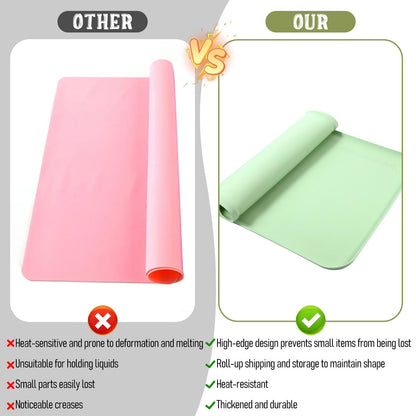 COMNICO Silicone Painting Mat, 24" x 16" Art Mat Protects Surfaces Perfectly Silicone Placemat Nonslip Resin Jewelry Casting Molds Mats for Clay Paint Jewelry-Making Crafts Creation