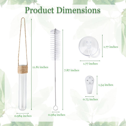 Bunmery 8 pcs Window Propagation Stations, Plastic Plant Propagation Tubes with Suction Cups & Traceless Nails, Easy to Install Window Wall Hanging Planter Terrarium Vase