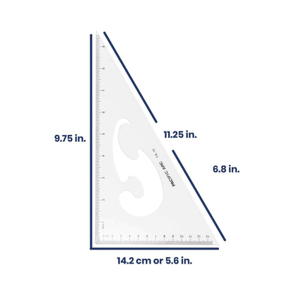 Pacific Arc - Triangle Set 10 Inch 30/60 & 45/90 - Student, Professional or DIY use. - 2 Pack