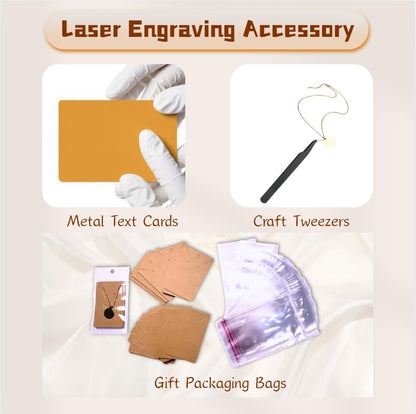 Mroy mio 104 PCS DIY Laser Engraving Kit, 13 Types Stainless Steel Blank Jewelry Making Set for Personalized Gifts, Heart Necklace, Ring, Bracelet for Couples, Friends, Beginners