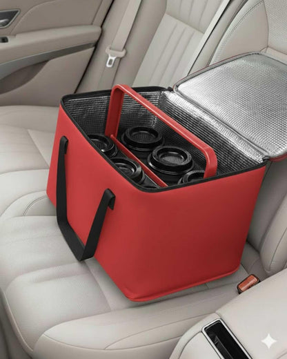 drink carrier for delivery drink holder carrier with handle reusable drink holder bag drink carrier bag cup car carriers for hot or cold food travel delivery driver essentials insulated Cooler Red